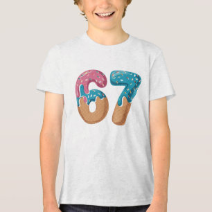 Camiseta 67 Meme de Sorvete Drip Engraçado Six Seven Geraçã
