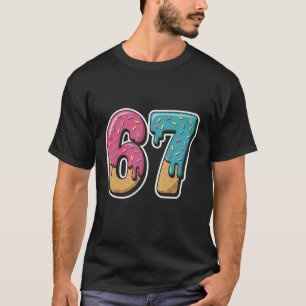 Camiseta 67 Meme de Sorvete Drip Engraçado Six Seven Geraçã