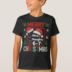 Camiseta 67 Meme Divertido Natal Bom Travesso Seis Sete 6 7