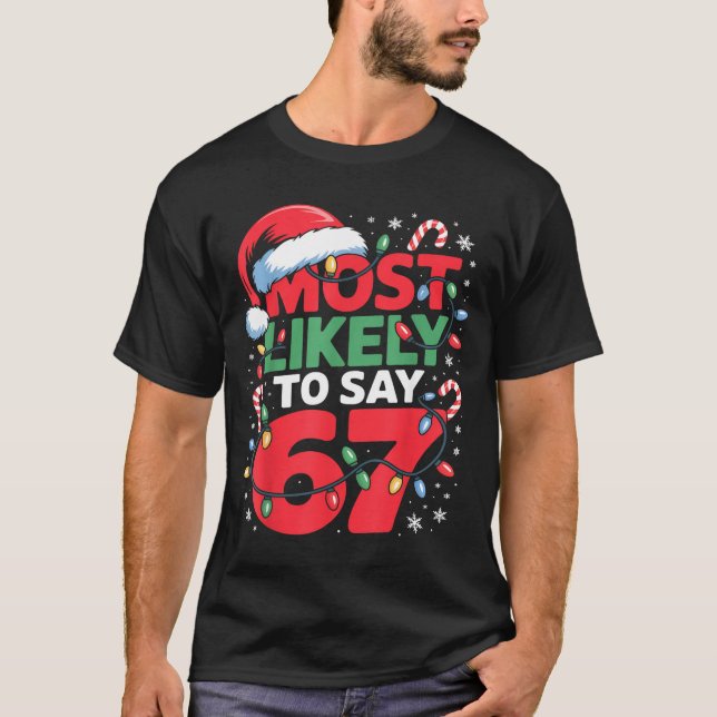 Camiseta 67 Meme engraçado design de meme de Natal Mais pro (Frente)
