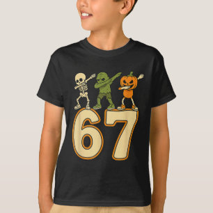 Camiseta 67 Meme Engraçado Números de Halloween Seis Sete H