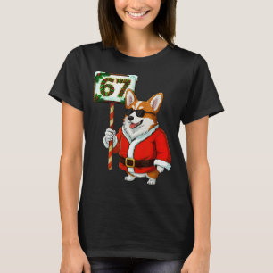 Camiseta 67 Meme Engraçado Seis Sete Natal Corgi Amante de