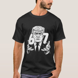 Camiseta 67 Meme Engraçado Trump 67 Mãos Meme Gíria 6 7 Mão