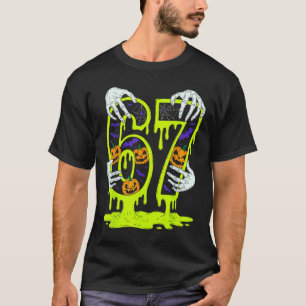 Camiseta 67 Meme Esqueleto Tendência Halloween Divertido Se