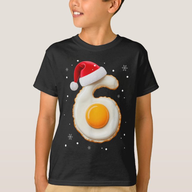 Camiseta 67 Meme Funny Number 6 Egg Bacon Matching Christma (Frente)
