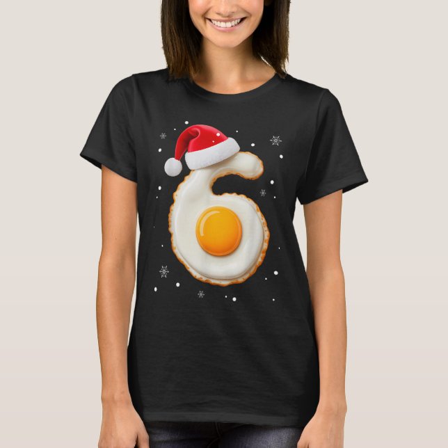 Camiseta 67 Meme Funny Number 6 Egg Bacon Matching Christma (Frente)