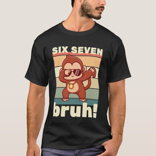 Camiseta 67 Meme Funny Six Seven Bruh Kids Boys Girls Dabbi (Frente)