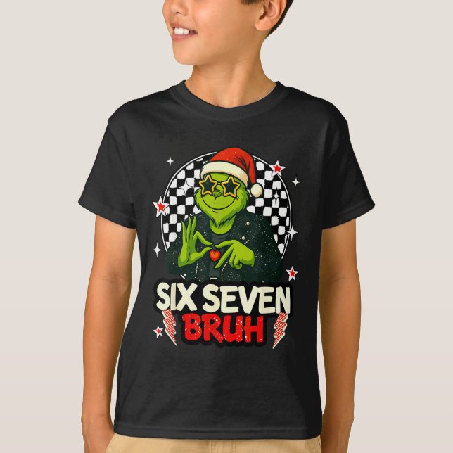 Camiseta 67 Meme Humor 6-7 Funny Six Seven Christmas  (Frente)