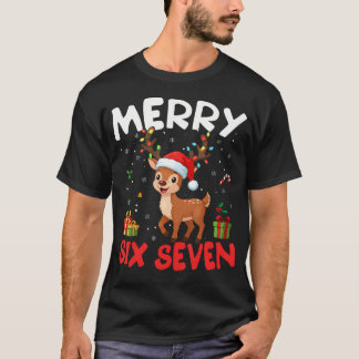 Camiseta 67 Meme Merry Six Seven Reindeer Funny Christmas W