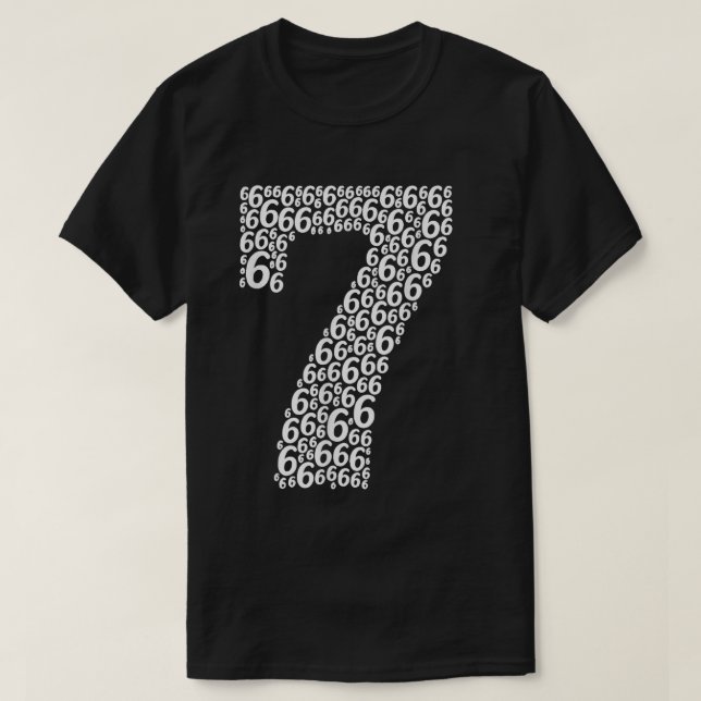 Camiseta 67 Meme Número Sete Feito de Seis (Frente do Design)