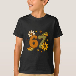 Camiseta 67 Meme Outono Groovy Retrô 70s Seis Sete Boho