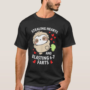 Camiseta 67 Meme Roubando Corações Dia dos Namorados Sloth