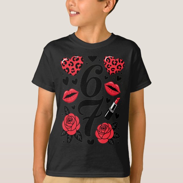 Camiseta 67 Meme Seis Sete 67 Meme Seis Sete 6 7 Dia dos Na (Frente)