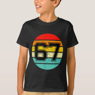 Camiseta 67 Meme Seis Sete 6 7 Meme Número Engraçado Vintag