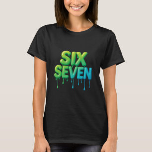Camiseta 67 Meme Seis Sete 6-7 Piada Divertida da Internet 