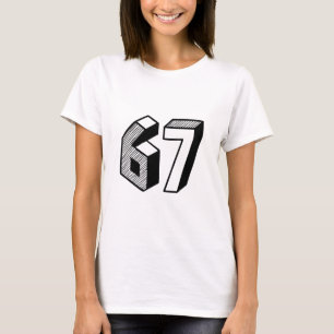 Camiseta 67 Meme Seis Sete 6-7 Piada Divertida da Internet