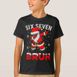 Camiseta 67 Meme Seis Sete Bruh Dabbing Papai Noel Natal En