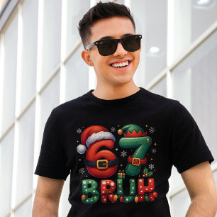 Camiseta 67 Meme Seis Sete Bruh Natal Divertido 6 7
