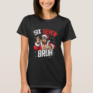 Camiseta 67 Meme Seis Sete Bruh Pé Grande Papai Noel 6 7 Na