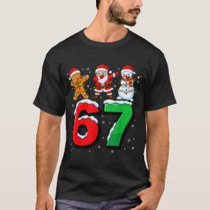 Camiseta 67 Meme Seis Sete Santa Dabbing 6 7 Natal Divertid