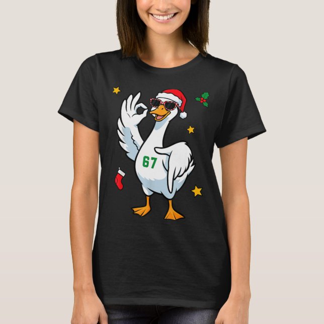 Camiseta 67 Meme Silly Goose 6 7 Funny Six Seven Christmas  (Frente)