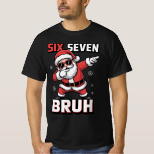 Camiseta 67 Meme Six Seven Bruh Dabbing Papai Noel Natal En
