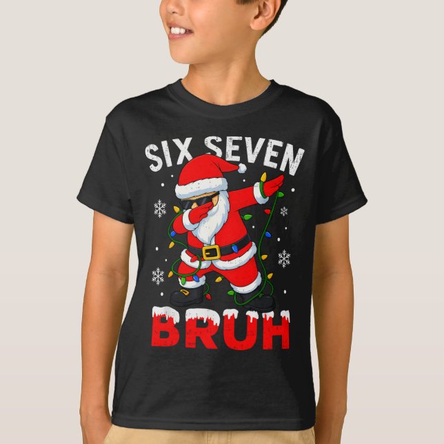 Camiseta 67 Meme Six Seven Bruh Dabbing Santa Funny Christm (Frente)