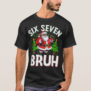 Camiseta 67 Meme Six Seven Bruh Papai Noel Natal Engraçado 