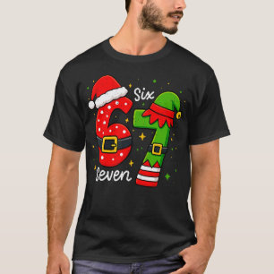 Camiseta 67 Meme Six Seven Elfo Divertido Natal Geração Z A