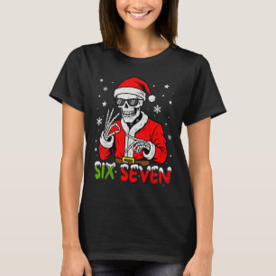 Camiseta 67 Meme Six Seven Esqueleto Papai Noel Natal Diver