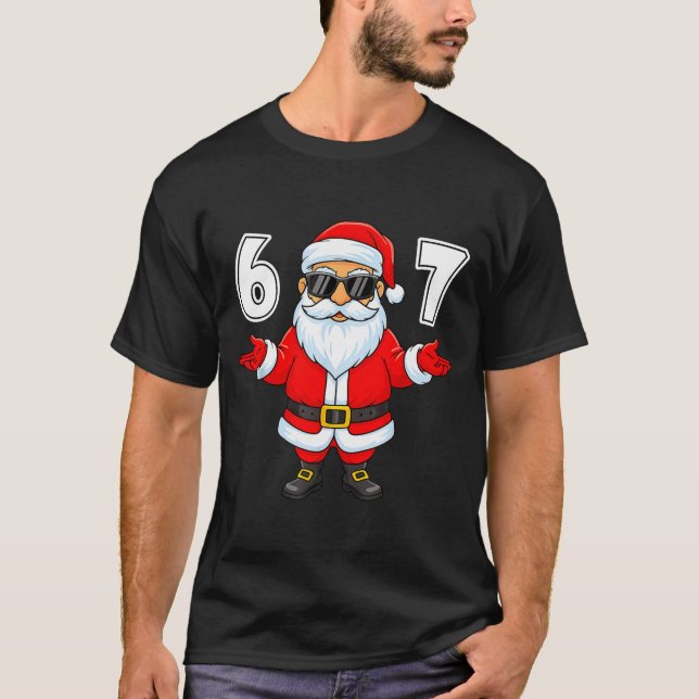 Camiseta 67 Meme Six Seven Number 6 7 Funny Santa Xmas Chri (Frente)
