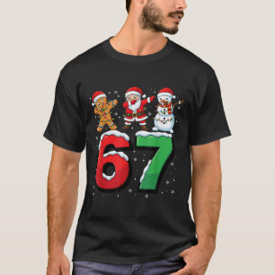 Camiseta 67 Meme Six Seven Santa Dabando 6 7 Natal Divertid
