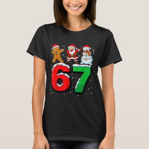 Camiseta 67 Meme Six Seven Santa Dabbing 6 7 Natal Divertid