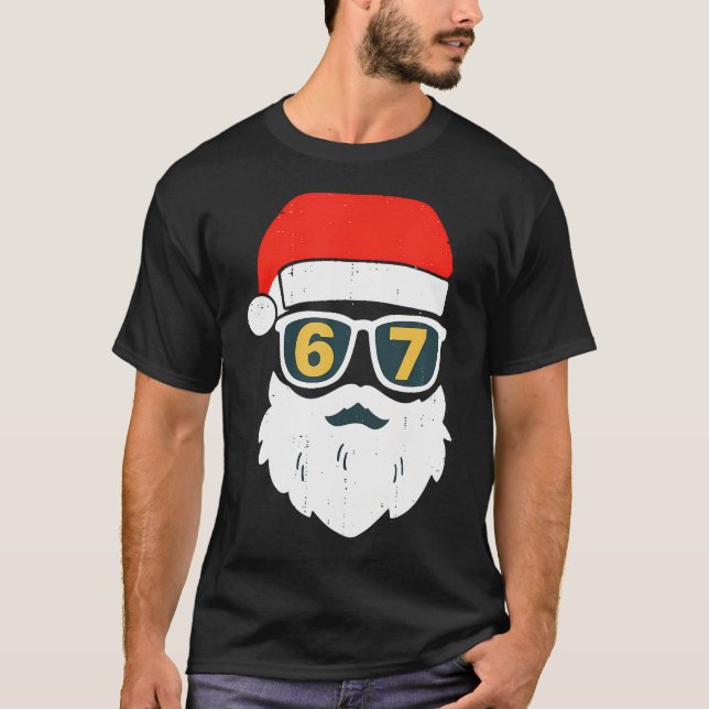Camiseta 67 Meme Six Seven Santa Face Kids Men Boys Girls C (Frente)