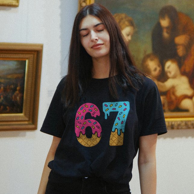 Camiseta 67 Meme Sorvete Engraçado, 6 Sete Gen Alpha (Criador carregado)