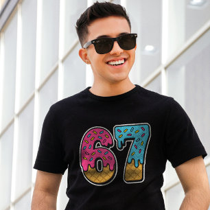 Camiseta 67 Meme Sorvete Engraçado, 6 Sete Gen Alpha