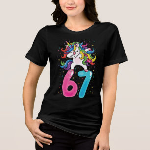 Camiseta 67 Meme Unicórnio para Meninas Seis Sete Geração A