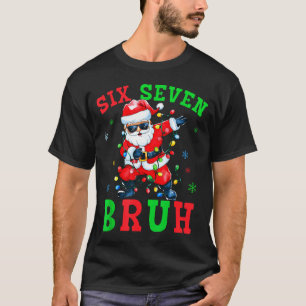 Camiseta 67 Natal Six Seven Bruh Meme Papai Noel Dabbing Ch