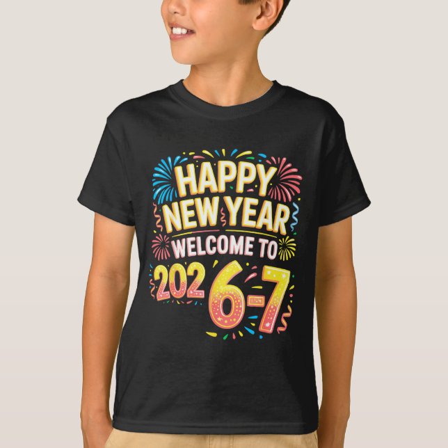 Camiseta 67 New Year's Eve - Happy New Year 2026-7 Funny 67 (Frente)