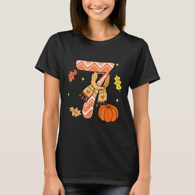 Camiseta 67 Outono de Abóbora Meme Divertido Seis Sete  (Frente)