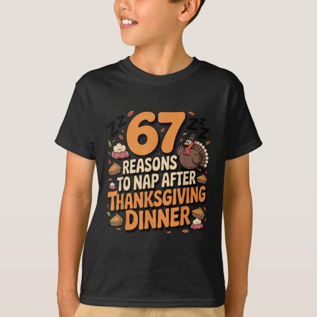 Camiseta 67 Piadas Six Seven Gen Alpha Meme Peru Dia de Açã (Frente)