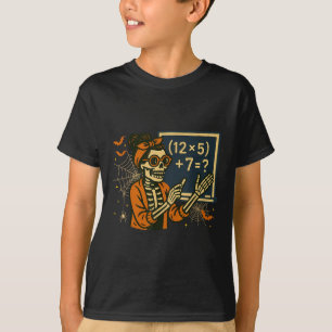 Camiseta 67 Professor Dia das Bruxas Esqueleto Seis Sete Ma