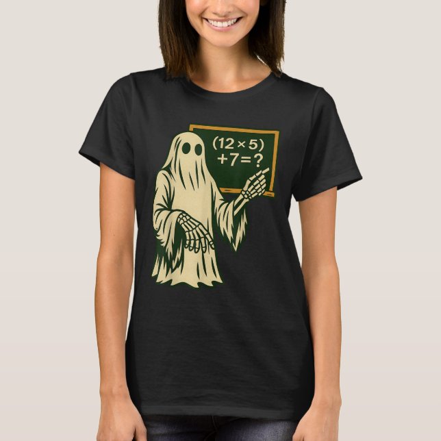 Camiseta 67 Professor Fantasma de Halloween Seis Sete Meme  (Frente)