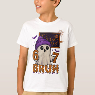 Camiseta 67 Professor Fantasma de Halloween Seis Sete Meme