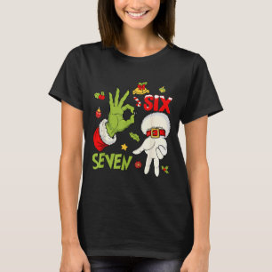 Camiseta 67 Roupa de meme de Natal Tendências Dito 6 7