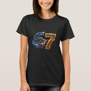 Camiseta 67 Seis Sete 6 7 Design de Meme Engraçado 6 7 4 