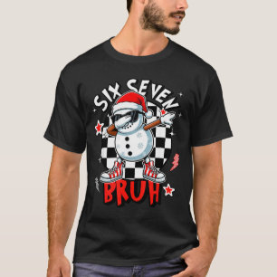 Camiseta 67 Seis Sete Bruh Boneco de Neve Engraçado Natal 6