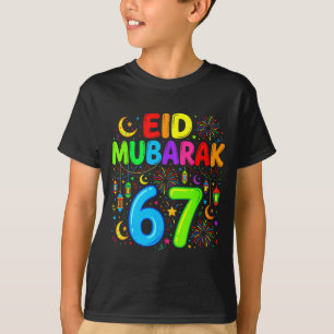 Camiseta 67 seis sete feliz eid mubarak crianças eid al