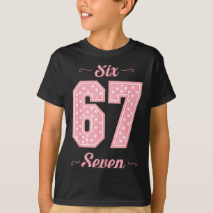 Camiseta 67 Seis Sete Meme Engraçado Gíria Gen Alpha Crianç
