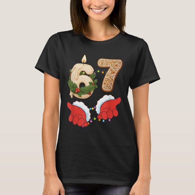 Camiseta 67 Seis Sete Meme Natal Vela Gengibre Gen (Frente)